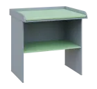 PP - 108 pult přebalovací s matrací, odkládací police, 1000x1000x800, korpus šedý, police šedo-zelin